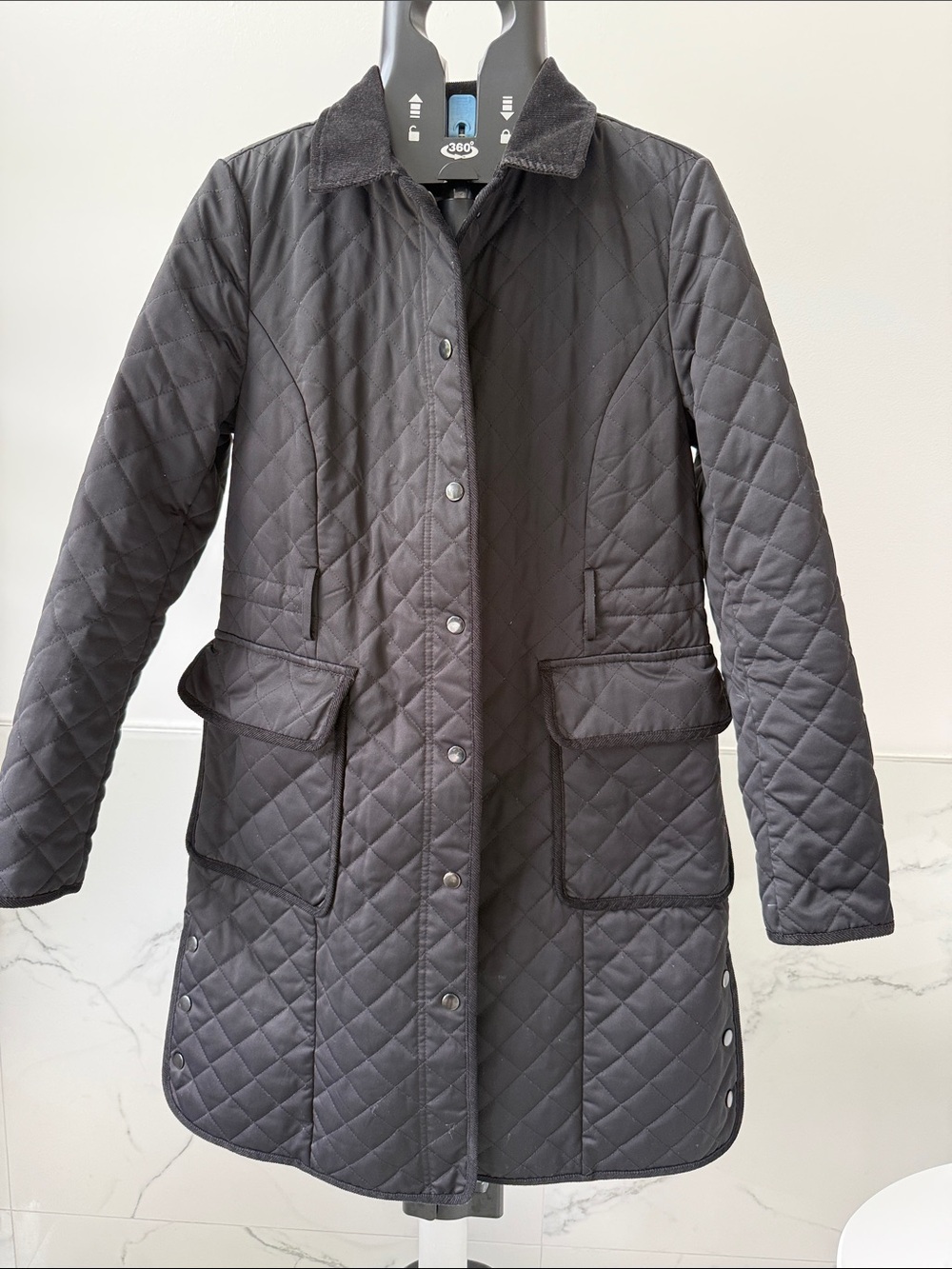 1901 Quilted Long Puffer Coat - Black